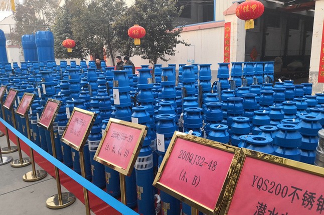 公司2019年度潛水泵、深井泵、污水泵、管道泵等產(chǎn)品展示現(xiàn)場